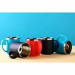 GANESH Happy Time Coffee,Tea Mug Plastic with Insulated Steel Inner Cup with Handle(Set of 6,200 ml)