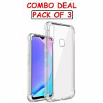 Kite Digital Vivo Y15 Transparent Bumper Shock Proof Corner Soft TPU Silicone Flexible Back Case Cover (Pack of 3)