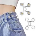 SANNIDHI 4/8 Pairs Adjustable Waist Buckle For Pants, Instant Jeans Button Pins Pant Waist Tightener Adjuster Detachable Pin Buttons For Loose Jeans, Skirts