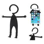 MD GOLD Silicone Flexible Mini Human Shape Multipurpose Bendable Mountable Cell Phone Holder Black