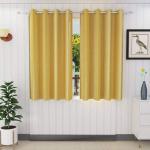 RDK Polyster Solid Long Crush Plain Window Curtain, 5 Feet, Yellow-Set of 2
