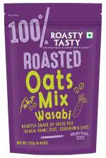 Roasty Tasty Roasted Oats Mix Namkeen Mixture Wasabi Flavour Wasabi Peas - Pack of 2 (125g each)