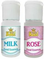 Mr.Kool Liquid Rich Food Essences (Pack of 2) Flavours 20ml each|Rose and Milk Essence |