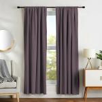 Parda Online Purple 3 Layer Blackout Solid Rod Pocket Plain Window Curtain 5ft, (Pack of 4)
