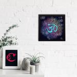 Ecraftindia Om Symbol Matt Textured UV Art Painting 27 X 27 cm
