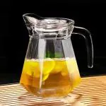 SIDS CREATION Clear Glass Water Jug, Glass Pitcher/Carafes, Drinking Water jug and Glass Juices Jugs with lid, 1400ml, Transparent, (1 PC)