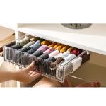 Sole Module Under Desk Large Drawer, Plastic Modular Storage Drawer, Desk Organizer, Self Adhesive 3M tape, White