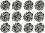TruVeli Stainless Steel Sponges Scrubbers Pad For Removing Rust Dirty Cookware Cleaner Stainless Steel Scrub (Regular, Pack Of 12)