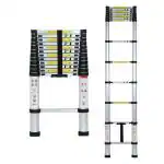 Inditradition Ultra-Stable Aluminium Telescopic Folding Step Ladder (3.8 m/12.5 ft)