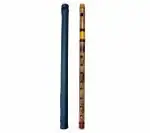 Nadvenu Music Flutes Premium Concert Quality Carnatic (Venu) Scale D (Shruti 2) Middle Bamboo Flute with velvet cover and Rexine bag (music Instrument) 45.7 x 2.5 x 2.5 Centimeters