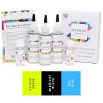 Kadam Skin Friendly Kadam Tie Dye Kit #9 Lush With Dye Activator And Colour Fixer Included, Cold Fabric Dyeing Combo 09 Lush - Midnight Black, Citrus Green,