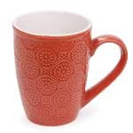 LA TABLEWARE Brown Large Embossed Ceramic Coffee Mug 320 ml