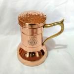 Taluka Hammered Lacquered Copper Tumbler with Lid and Bronze Handle 1100 ml