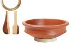 Craftsman India Online Red Terracotta Clay Pottery Mud Pot For Cooking And Serving, 1 L