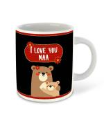Whats Your Kick I Love You Mom in Hindi Language Cute Cartoon Design Printed White Ceramic Coffee Mug and Tea Mug 325ml