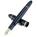 GOLD LEAF Jinhao X159 Extra Fine Nib Fountain Pen,Navy Blue with Golden Clip Acrylic