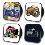 Phone Antics Mobile Holder Printed Designs Finger Grip Mobile Back Holder Grip Mobile Socket Grips (Square) Pack of 4 (Camera)