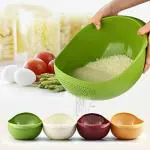 THORKHAN Rice Bowl Strainer- Multipurpose Washing Bowl for Rice Vegetable & Fruits for Kitchen