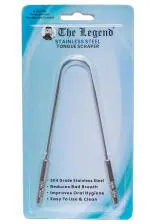 The Legend Stainless Steel Tongue Scraper -304 Grade Stainless Steel- Improves Oral Hygiene