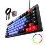 Kreo Hive Anti-ghosting Gaming Keyboard | 75% Tenkeyless Wired Mechanical Keyboard with White LED Backlight Brown Switch & 3 Colour Key Caps | Detachable USB C Cable PB (RGB Backlight, Brown Switch)