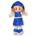 Glance Beautiful Looking Super Soft 100cm Stuffed Girl Curly Doll 45cm For Besties Blue