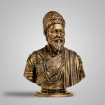 SILAII Handmade Chhatrapati Shivaji Maharaj Sculpture for Home décor / show piece / Office décor / Table décor - 5 Inch (Antique Bronze Colour)