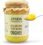 Ayuda Organics A2 Desi Cow Ghee I Natural, Healthy, and Pure I Vedic Bilona Method I Traditional Homemade Curd Churned I Easily Digestible, Non-GMO I Lab Certified I Immunity Booster (1L)