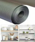 Madric Anti-Slip Bathroom Kitchen Cabinet Drawer Shelf Liner Roll, Fridge, Table Mat 45Cm x 5M, Grey