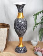 AdiCollar Flower Vase Big Size for Living Room Corner - 25 Inches Long - Black Texture -Pack of 1