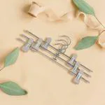 MUMUSO Silver & White Pants Hanger 30 X 11 Cm Pants Hanger(Set of 2)