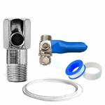 Purely Water Filter Cartridge Stainless Steel Inlet Valve / Connector, 1/4 (6mm) Connection, Teflon Tape with 1/4 Pipe For RO/UV/Water Filter Purifier (DV Set) | White | 10x10x10 Cm