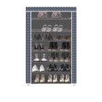 FabiFactory 7 Layer Collapsible Shoe Rack Stand With Printed Cover Metal Collapsible Shoe Stand 1 GREY