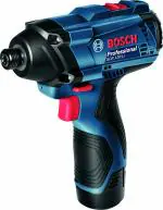 Bosch GDR 120 LI Cordless Impact Driver/Wrench with 2 GBA 12V 2.0Ah Batteries and Carrying Case (Blue, With 1 Year Warranty)