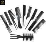 Face Q Set of 10 Pcs Multipurpose Salon Hair Styling (41*25) cm Hairdressing hairdresser Barber Combs Professional Comb Kit ,Plastic