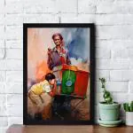 INTEXTURE GALLERY 99 Black Frame Movie Projector Texture Paper Art Print WithoutGlass,Multicolor ,Perfect for Home Decor, For Living Room, Bed room, Office, Hotel,wall decoration 20x14| Large. Set of 1 Multicolor