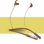 Beast Brown vibration Neckband Voice Changer Wireless Bluetooth Earbuds w/Mic in-Ear Magnetic Neckband Earphone, IPX4 Sweatproof Bombastic Bass - 12.4 mm Drivers, 30 Mins Charge - 80 Hrs Battery