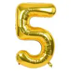Festiko 40 Inch Gold Large Numbers Balloon 5, Foil Helium Big Number Balloon Digital 5, Wedding, Bridal Shower, Engagement, Photo Shoot, Anniversary