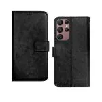 Slugabed Leather Flip with Wallet Case with TPU Shockproof Cover for Samsung Galaxy S22 Ultra 5G, Samsung Galaxy S22 Ultra (Black)
