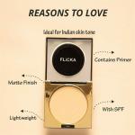 FLiCKA Cover To Conquer Compact Powder Matte Finish for Womens and Girls- 02 Beige, 9 gm