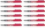 Pilot V Sign Pen | Tip Size - 2 MM | Fiber Soft Tip | Ink Colour - Red | Pack of 12