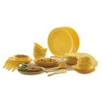 Signoraware Round Plastic Dinner Set, 32 Pieces, Lemon Yellow