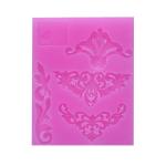 Little Birdie Multicolor Silicone Floral Corners Mould, Width-3.3Inch, Length-4.1Inch, Depth-10Mm