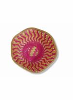 Arola Bamboo Crafts Handcrafted Pink Hexagonal Basket - 6 inch (pack of 15) 100 gm