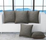 Wise Home Set of 5 Designer Plain Jute Cushion Covers for Living Decoration - Brown (104) , (16x16 Inches)