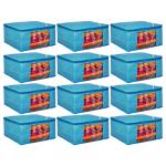 Kartual Cotton Quilted 3 Layered Saree Cover Storage Bags for Clothes / Transparent Window For Wardrobe Lehenga, Suit & Accessories (Pack of 12, Pink)