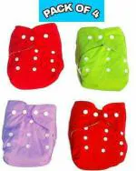 BEAUTIQ AND COLLECTIONS cute station Reusable and Washable Cloth Button Diaper - XL (Pack of 4)