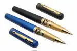 Ledos Black and Blue Metal Dikawen Insight Rollerball Pen Set Golden Trims