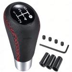 Huuso Car Gear Shift Knob Black Stitched Leather 5 Speed Manual Transmission Compatible With Mahindra Xuv 500 (Type-Iii) 2018 Onwards