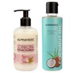 Alphavedic Onion Shampoo With Natural Conditioner And Coconut Oil For Hairfall Control And Promotes Hair Growth