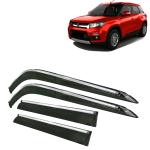 Kingsway Car Wind Deflectors Rain Guard Window Visor for Maruti Suzuki Vitara Brezza 2016, 2017, 2018, 2019 Model, Car Door Visor with Chrome Lining Online India, Car Sun Shades